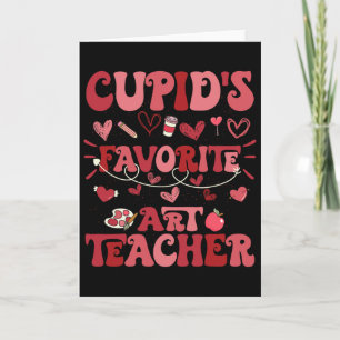 Tarjeta Retro Groovy Cupido Profesor de Arte Favorito Vale