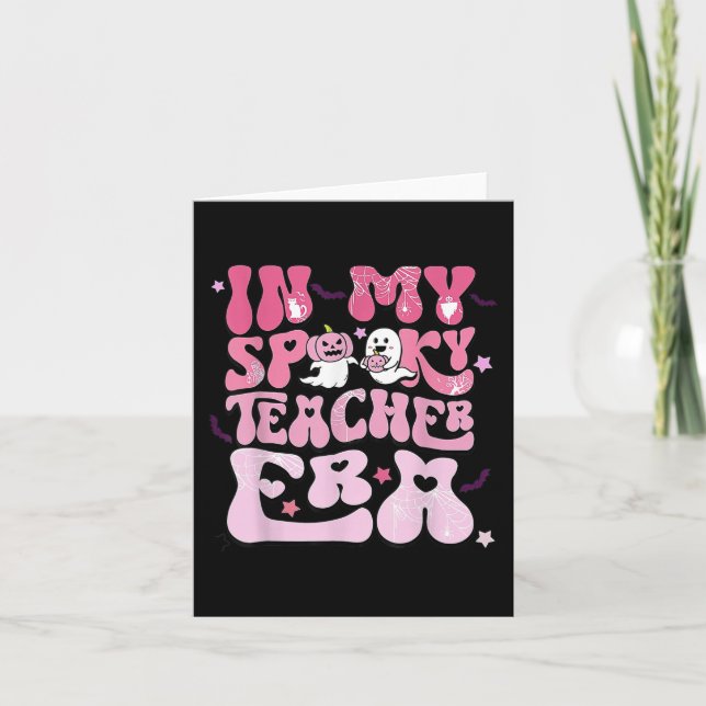 Tarjeta Retro Groovy En Mi Era De Profesor Espeluznante Di (Anverso)