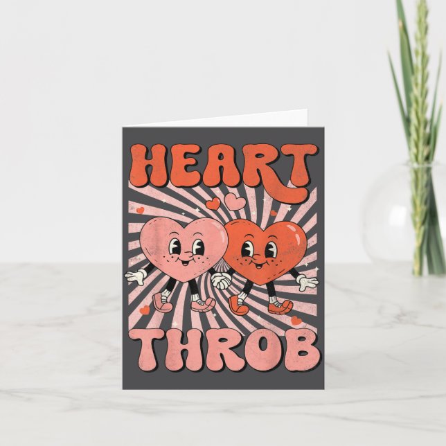 Tarjeta Retro Groovy Heart Throb Valentines Day Toddlers B (Anverso)