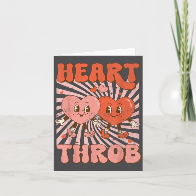 Tarjeta Retro Groovy Heart Throb Valentines Day Toddlers B (Anverso)