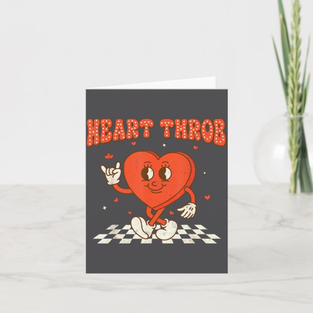 Tarjeta Retro Groovy Heart Throb Valentines Day Toddlers B (Anverso)