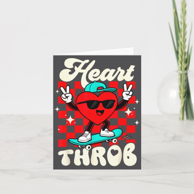 Tarjeta Retro Groovy Heart Throb Valentines Day Toddlers B (Anverso)