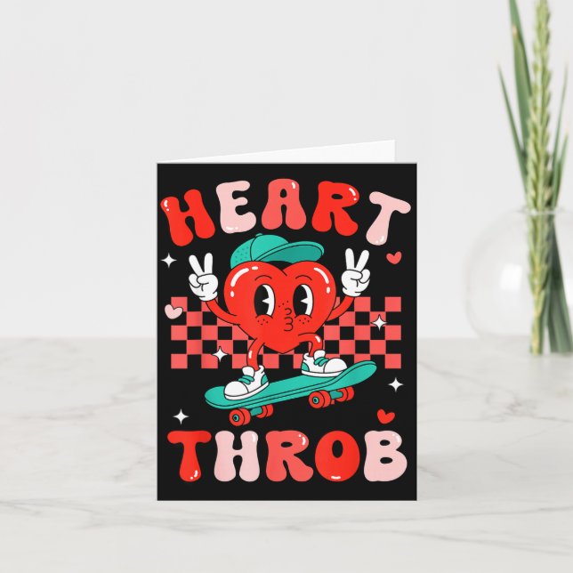 Tarjeta Retro Groovy Heart Throb Valentines Day Toddlers B (Anverso)