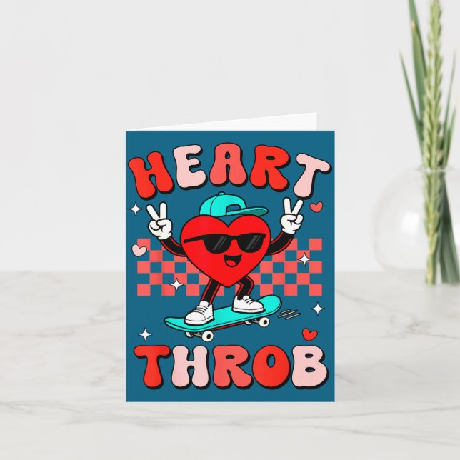 Tarjeta Retro Groovy Heart Throb Valentines Day Toddlers B (Anverso)