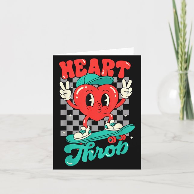 Tarjeta Retro Groovy Heart Throb Valentines Day Toddlers B (Anverso)