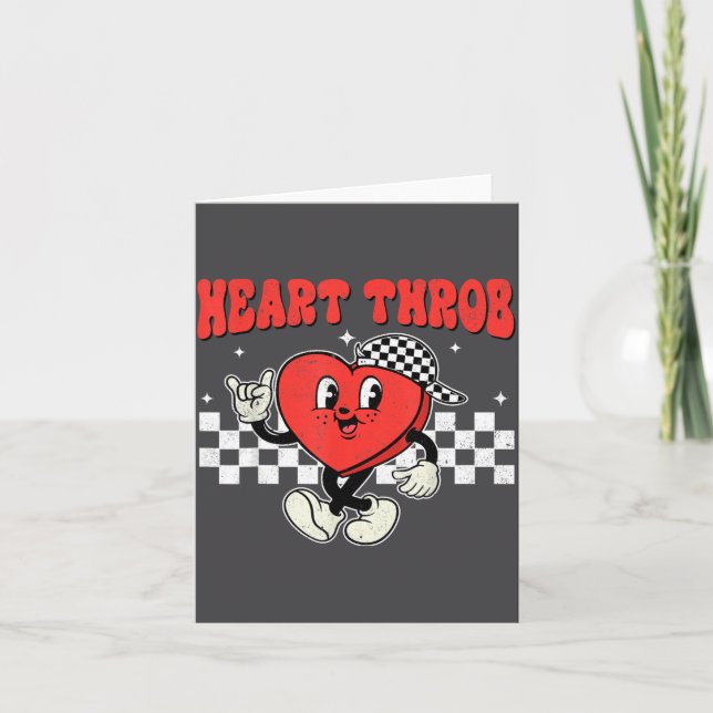 Tarjeta Retro Groovy Heart Throb Valentines Day Toddlers B (Anverso)