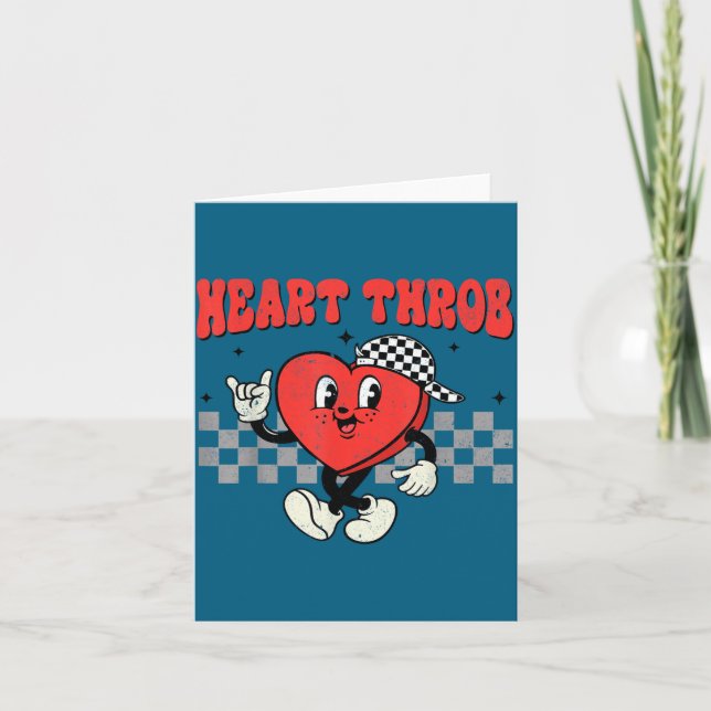 Tarjeta Retro Groovy Heart Throb Valentines Day Toddlers B (Anverso)