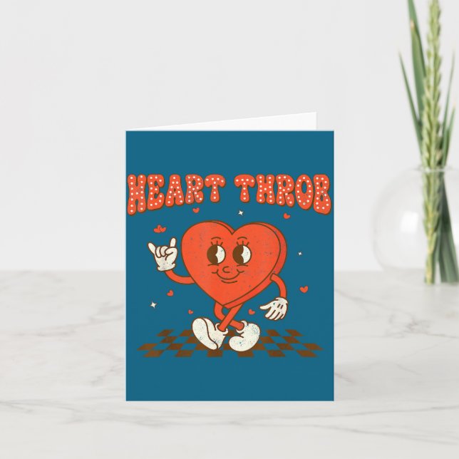 Tarjeta Retro Groovy Heart Throb Valentines Day Toddlers B (Anverso)