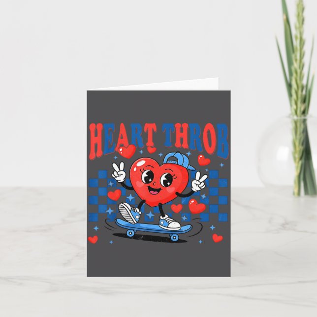 Tarjeta Retro Groovy Heart Throb Valentines Day Toddlers B (Anverso)