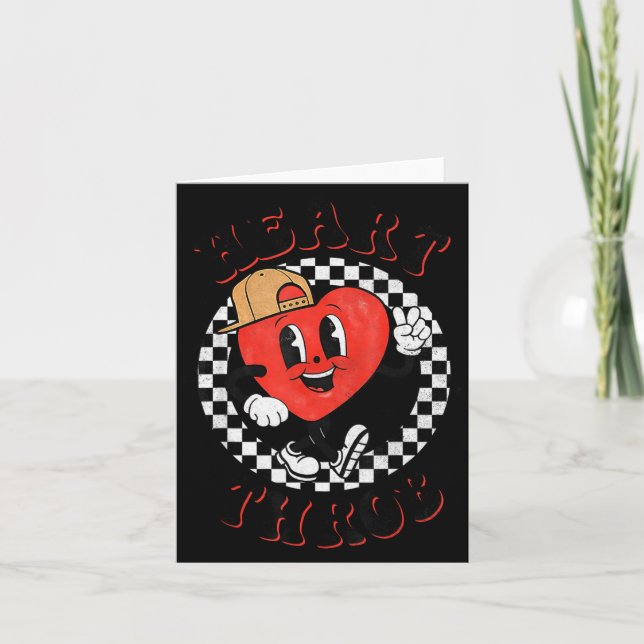 Tarjeta Retro Groovy Heart Throb Valentines Day Toddlers B (Anverso)