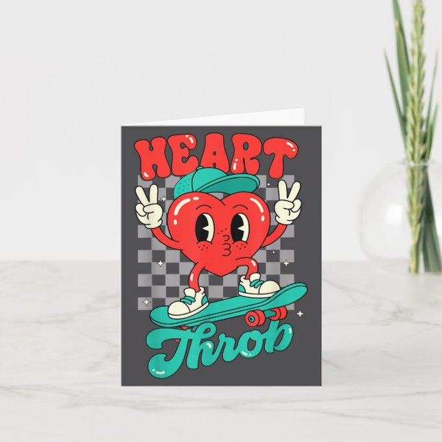 Tarjeta Retro Groovy Heart Throb Valentines Day Toddlers B (Anverso)