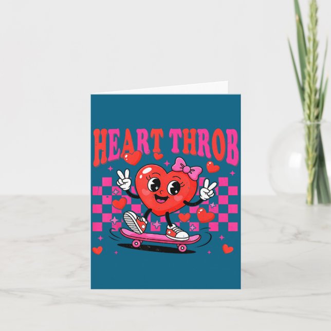 Tarjeta Retro Groovy Heart Throb Valentines Day Toddlers G (Anverso)