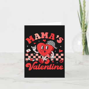 Tarjeta Retro Groovy Mamá Es Mi San Valentín Corazón Bonit