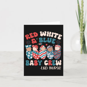 Tarjeta Retro Groovy Rojo Blanco Azul 