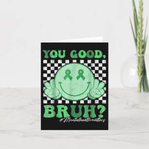 Tarjeta Retro Groovy Usted Buena Salud Mental Bruh S Aware