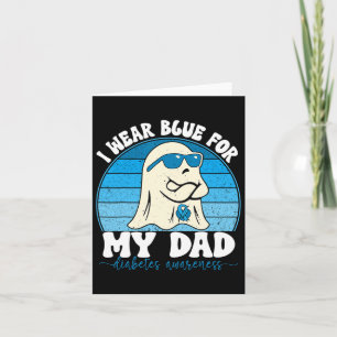 Tarjeta Retro Groovy Yo Uso Azul Para Mi Papá Diabetes T1d