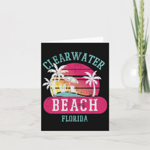 Tarjeta Retro Guay Clearwater Beach Original Florida Sunse