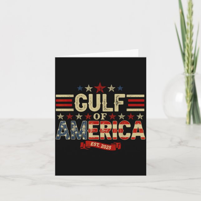Tarjeta Retro Gulf Of Usa America Est 2025 Shirt Men Women (Anverso)