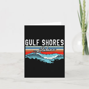 Tarjeta Retro Gulf Shorts Beach Alabama Surfboard Beach