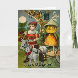 Tarjeta Retro Halloween Jack O' Lantern