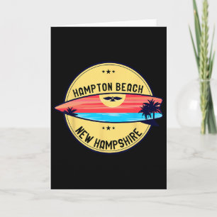 Tarjeta Retro Hampton Beach New Hampshire Playa Surf Me