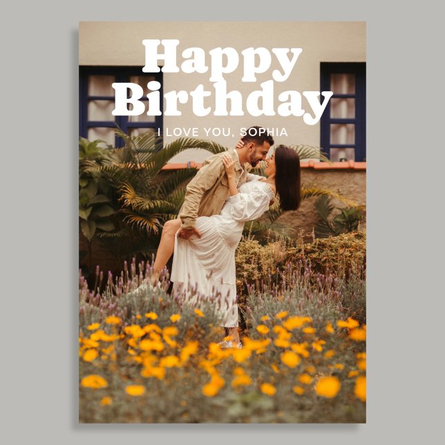 Tarjeta Retro Happy Birthday 3 Photo (Subido por el creador)