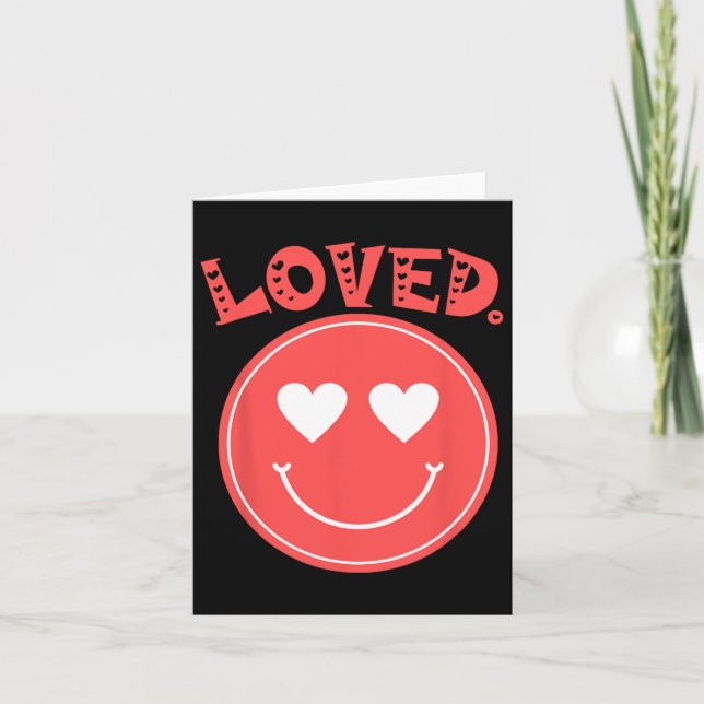 Tarjeta Retro Happy Face Hearved Tee Smile Univ (Anverso)