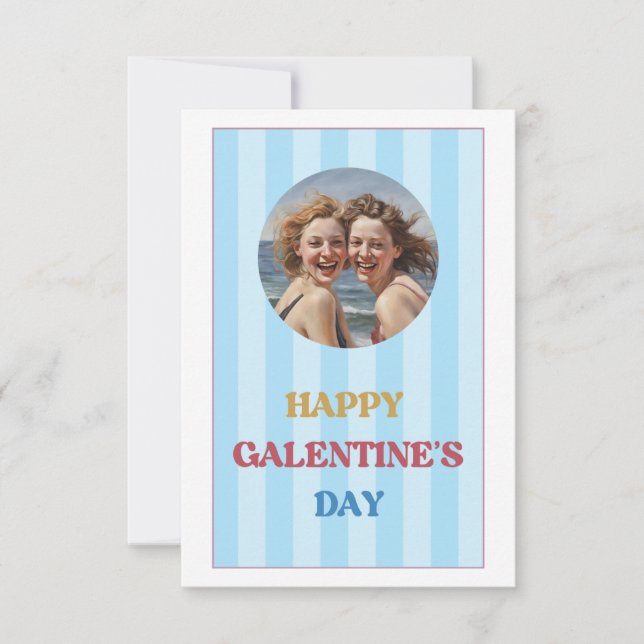 Tarjeta Retro Happy Galentines Day para Amigo (Anverso)