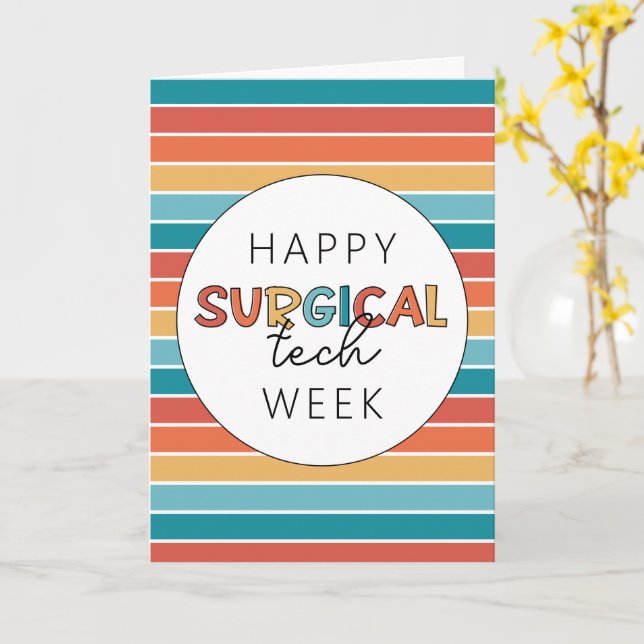 Tarjeta Retro Happy Surgical Tech Week (flor amarilla)