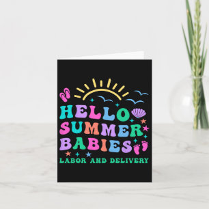 Tarjeta Retro Hello Summer Babies Trabajo Y Enfermeras De 