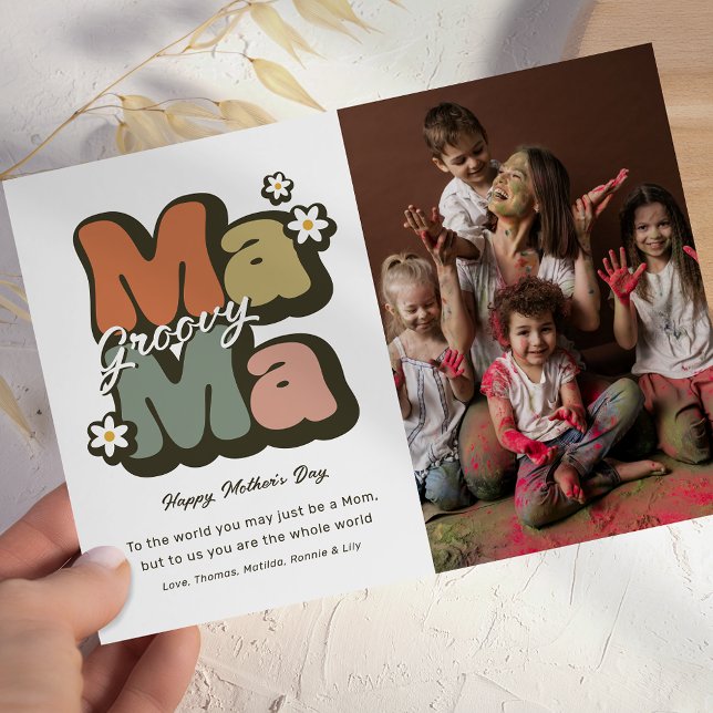 Tarjeta Retro Hippie Mama Día de la Madre (Subido por el creador)