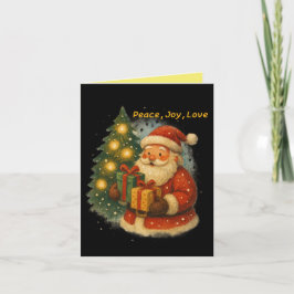 Tarjeta “Retro Holiday Greeting Card – Santa & Gifts”
