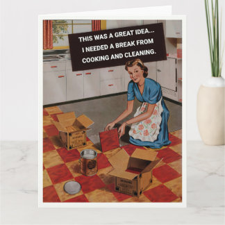 Tarjeta Retro Housewife necesita un descanso