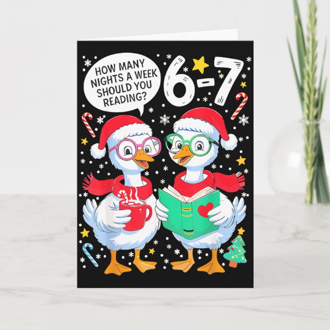 Tarjeta Retro How Many Nights A Week Should You Be Reading (Anverso)