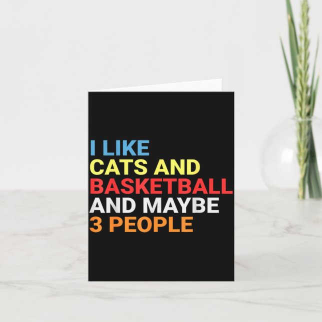 Tarjeta Retro I Like Cats And Basketball Lover Funny Cat  (Anverso)