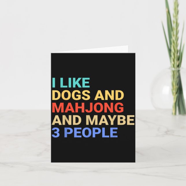 Tarjeta Retro I Like Dogs And Mahjong Lover Funny  (Anverso)