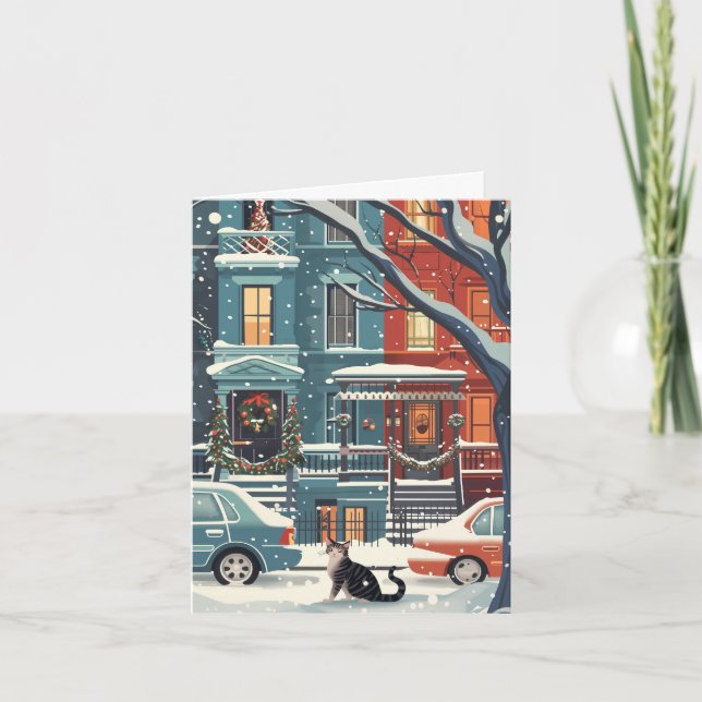 Tarjeta Retro ilustrativo de la ciudad de Nueva York (Anverso)