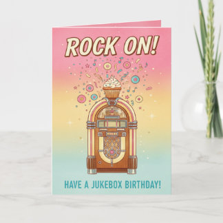Tarjeta Retro Jukebox Rock On! Musical Birthday Card