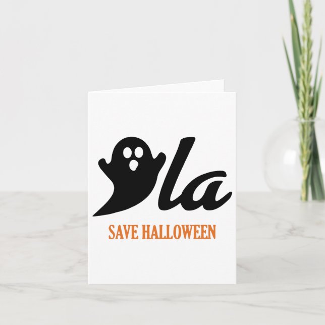 Tarjeta Retro Kamala Harris Halloween 2024 Comma La Ghost (Anverso)