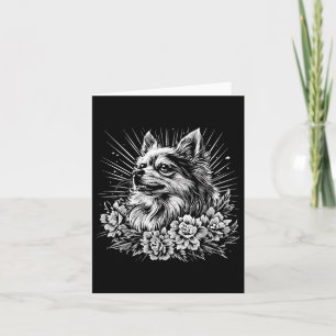 Tarjeta Retro Keeshond Dog Lover Tattoo Style