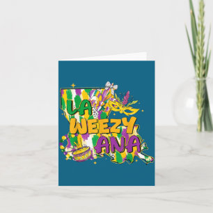 Tarjeta Retro La Weezy Ana Feliz Mardi Gras Louisiana Nuev