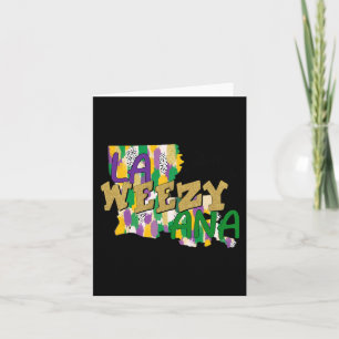 Tarjeta Retro La Weezy Ana Feliz Mardi Gras Louisiana Nuev