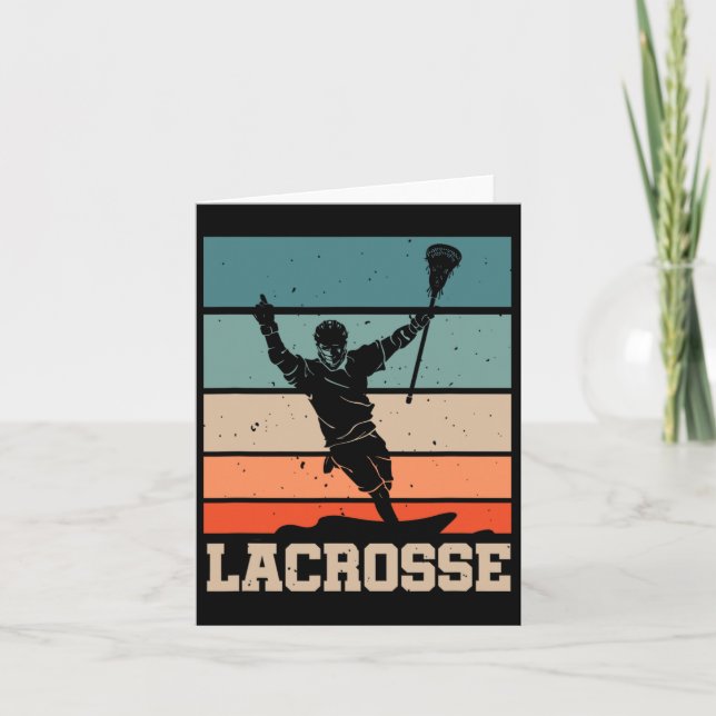 Tarjeta Retro Lacrosse Player Lax Stick Lacrosse Team (Anverso)