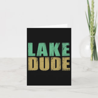 Tarjeta Retro Lake Dude Bote Fun Lake Life