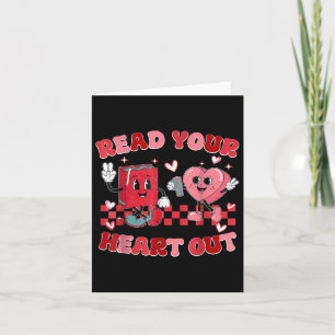Tarjeta Retro Leer su corazón Día de San Valentín maestro