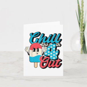 Tarjeta Retro Lindo 4 De Julio Helado Enfría El 4 Fuera