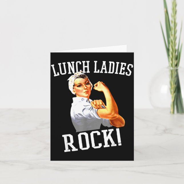 Tarjeta Retro Lunch Ladies Rock Cafeteria Worker Funny Lun (Anverso)