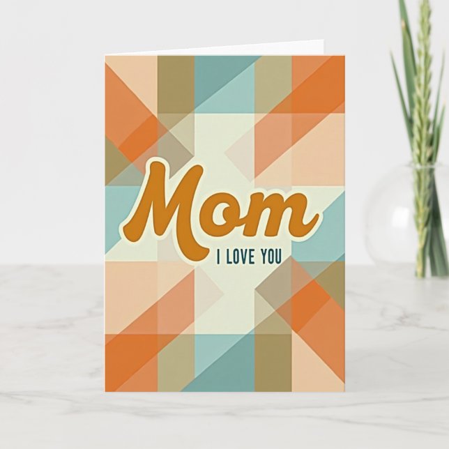 Tarjeta Retro Mamá Te Quiero (Anverso)