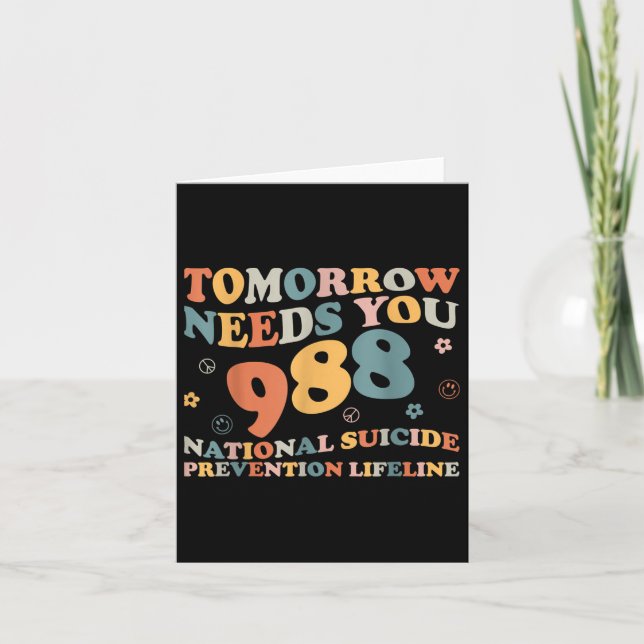 Tarjeta Retro Mañana Te Necesita Aviso Para Prevenir El Su (Anverso)