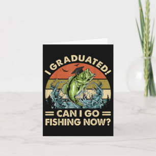 Tarjeta Retro Me Gradué ¿Puedo Ir A Pescar Ahora Gradua Cu